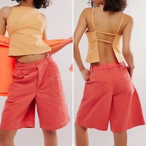 FREE PEOPLE Bermuda Shorts Relaxed Fit High-Waisted size 0